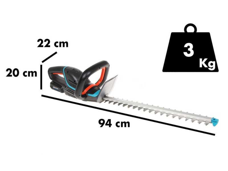 Gardena ComfortCut P4A 50/18V-2Ah Lithium Battery Hedge Trimmer, 50 cm Blade - 20mm Tooth Opening