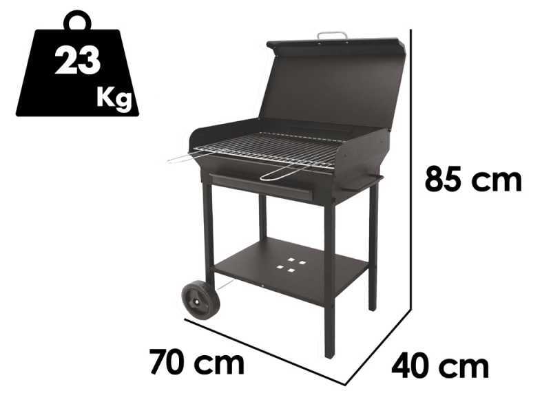 Seven Italy Vulcano Large - Handmade charcoal barbecue - 67,5x37 cm