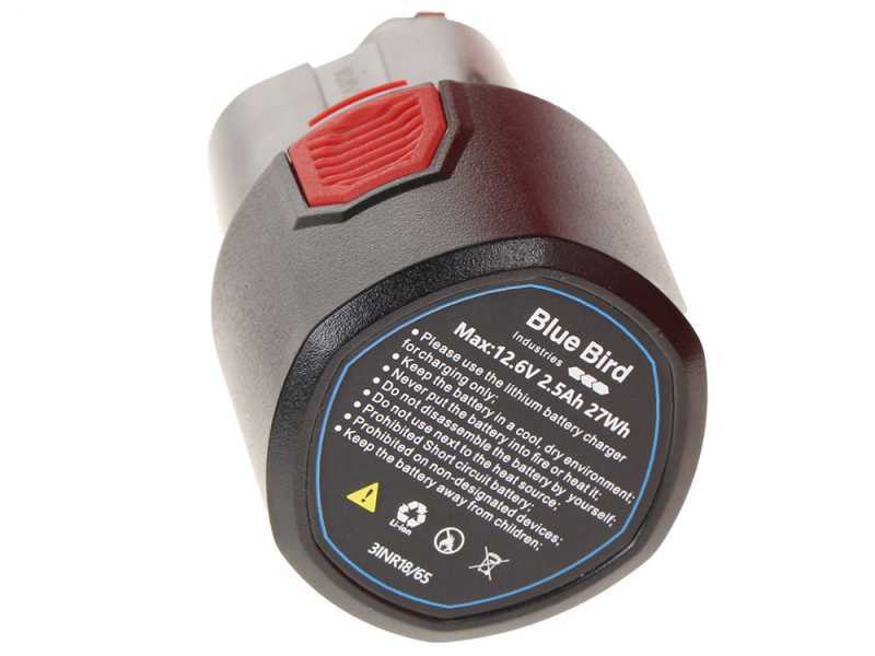 Blue Bird CS 22-04 Manual Battery-powered Electric Pruner- Two 12.6 V 2.5Ah Batteries - 100 mm Cutting Width