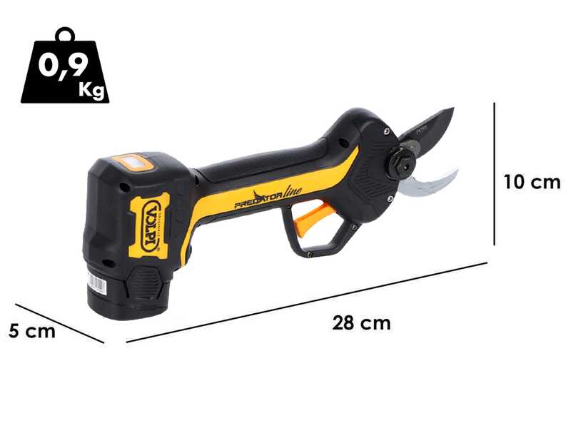 Volpi PV295 Battery-powered Electric Pruning Shears - 2 Batteries Included - 14.4V 2.5Ah - 25mm Cutting diameter