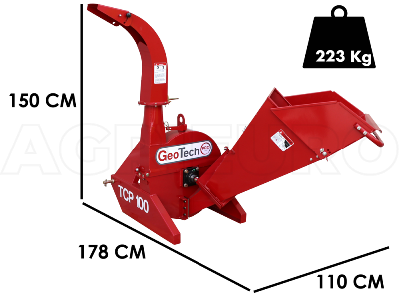 GeoTech Pro TCP 100 - Tractor-mounted garden shredder - Cutting diameter 100 mm