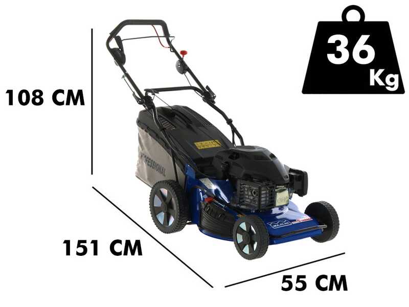 Ma.ri.na Systems YLM 354 S BBC Self-propelled Petrol Lawn Mower - 52 cm Cutting Width - Yamaha MA190 Engine - 4 in1