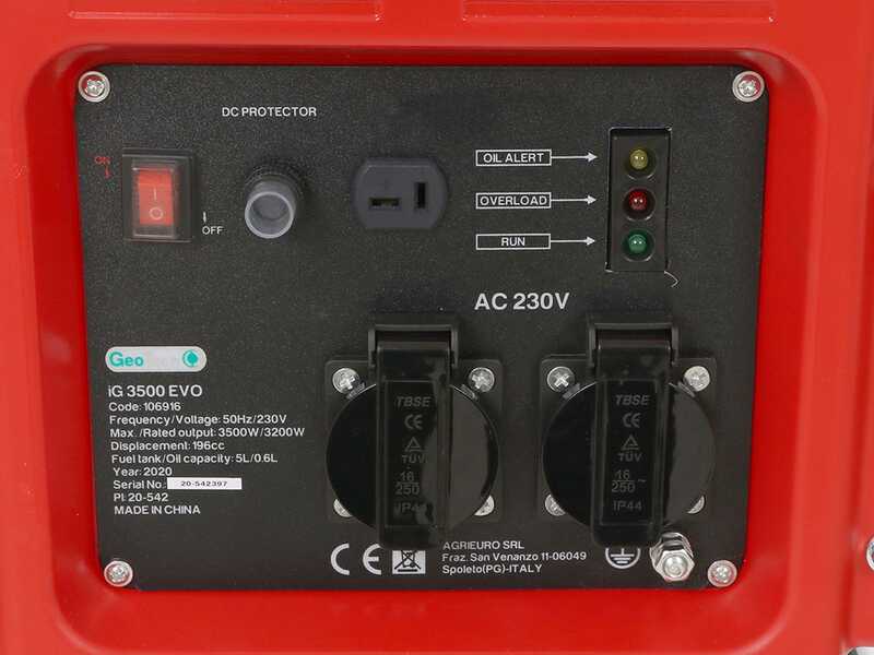 Geotech iG 3500 EVO - 3.5 kW Petrol inverter Power Generator - DC 3.2 kW Single-phase