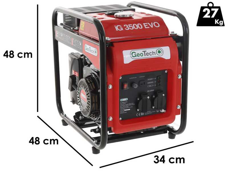Geotech iG 3500 EVO - 3.5 kW Petrol inverter Power Generator - DC 3.2 kW Single-phase