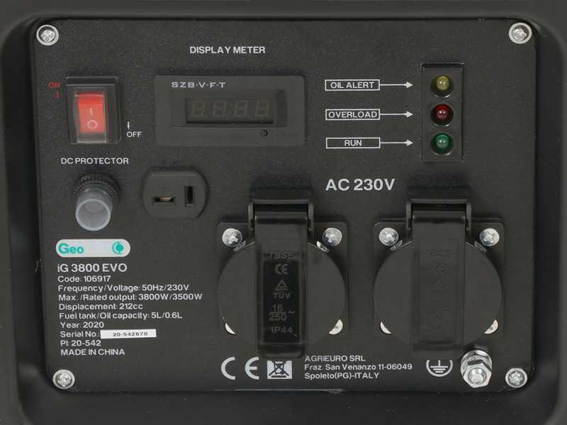 Geotech iG 3800 EVO - 3.8 kW Wheeled Petrol Inverter Power Generator - DC 3.5 kW Single-phase