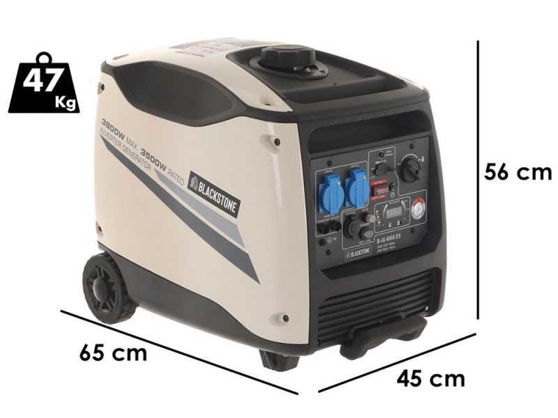 BlackStone B-iG 4000 ES - 3.8 kW Wheeled Petrol Inverter Power Generator - DC 3.5 kW Single-phase