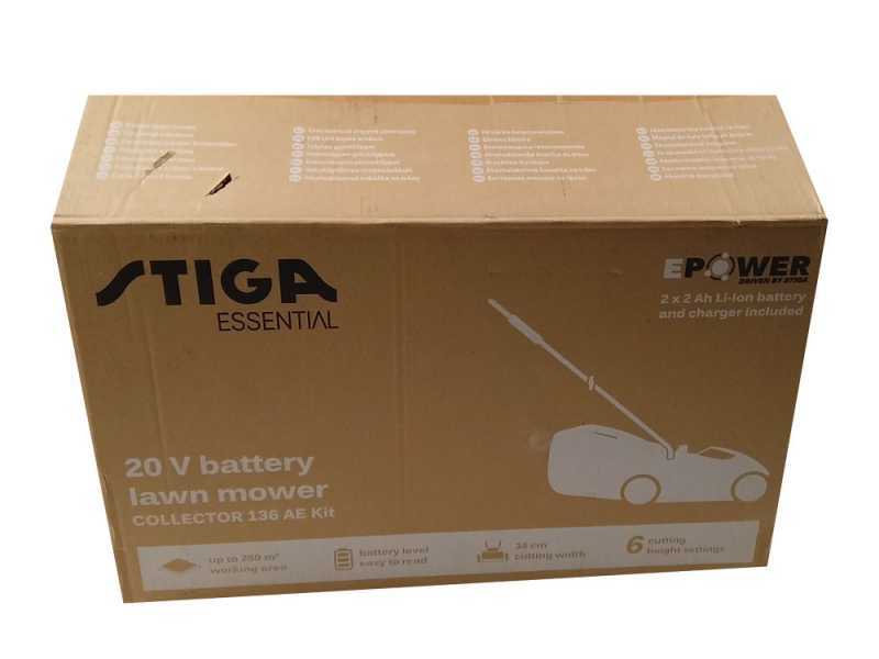Stiga Collector 136 AE Kit - Battery lawnmower - 2x20V/2.0Ah - Cutting 34 cm
