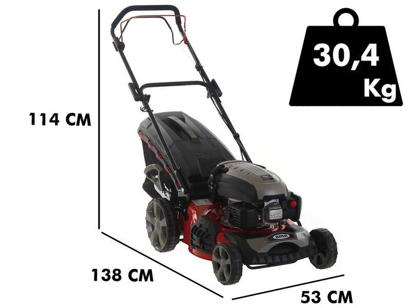 Ama TRX 465 Self-propelled Lawn Mower - 4 in 1: Grass collection, Mulching, Side and Rear Discharge