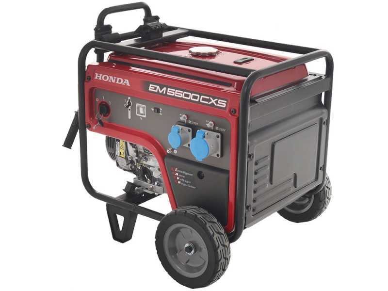 Honda EM 5500CXS Wheeled Petrol power generator with AVR 5.5 kW DC 5 kw Single phase
