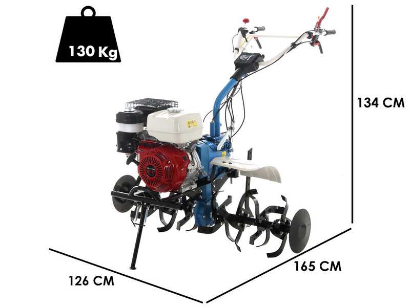 AGT 13000 - 13 HP Petrol Garden Tiller - Honda GX390 389 cc Engine - 2+1 Reverse Gear Gearbox
