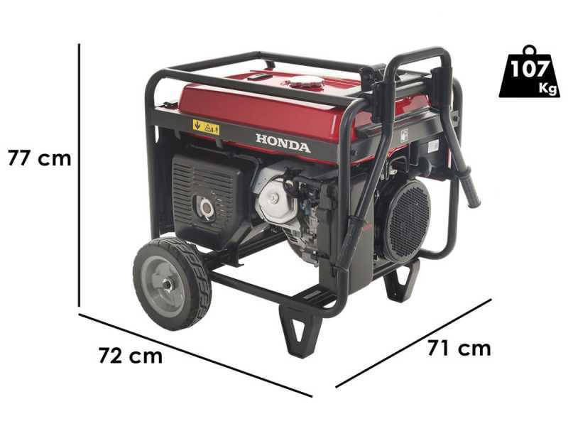 Honda EM 5500CXS - 5.5 kW Wheeled Petrol Power Generator with AVR - DC 5 kW Single-phase + ATS