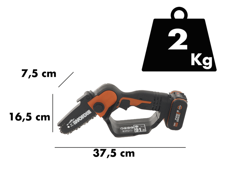 Worx WG324E 20 V 2 Ah Manual Battery-powered Pruner