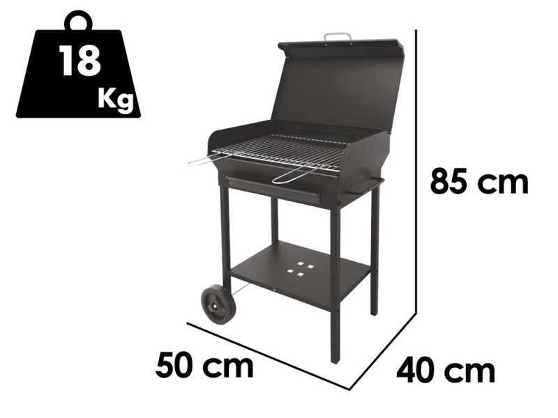Seven Italy Vulcano ECO Small - Handmade charcoal barbecue - 47,5x37 cm
