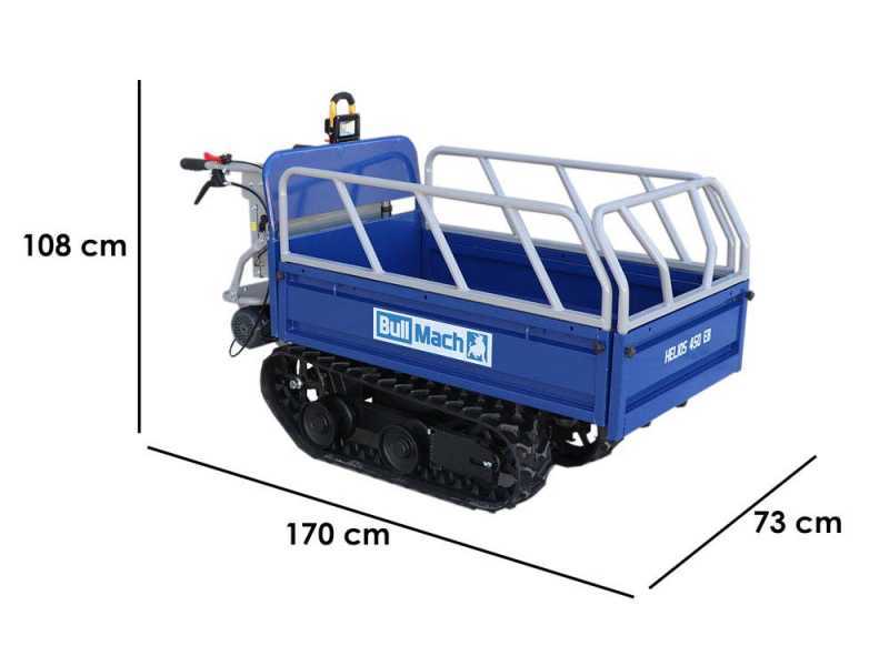 BullMach Helios 450 EB Electric Battery-Powered Tracked Barrow -  Extendable Manual Barrow 450 Kg
