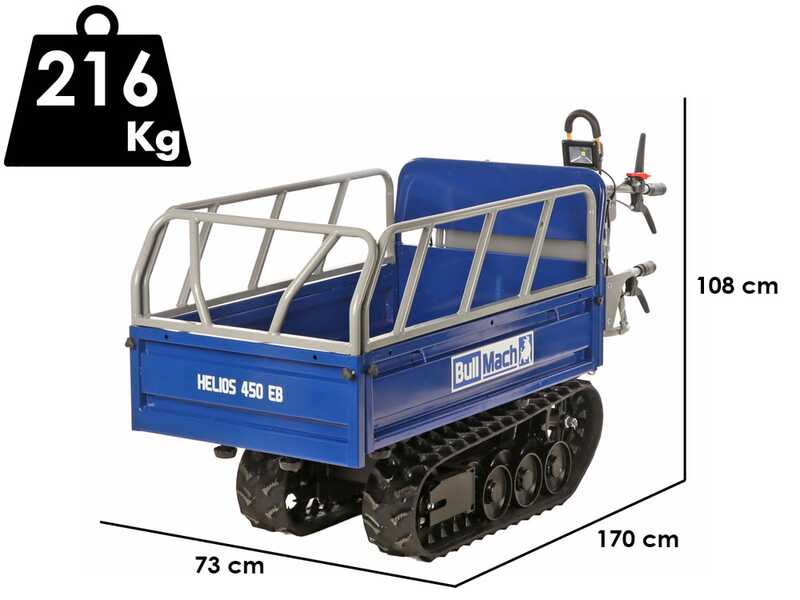 BullMach Helios 450 EB Electric Battery-Powered Tracked Barrow -  Extendable Manual Barrow 450 Kg
