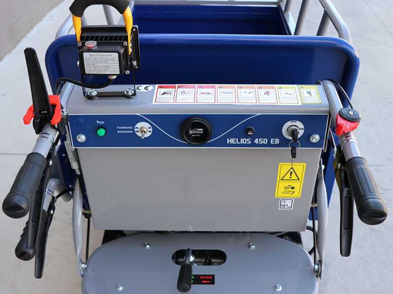 BullMach Helios 450 EB Electric Battery-Powered Tracked Barrow -  Extendable Manual Barrow 450 Kg