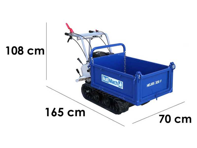 BullMach Helios 320 F Tracked Power Barrow with Tipping Sides - 320 Kg Capacity