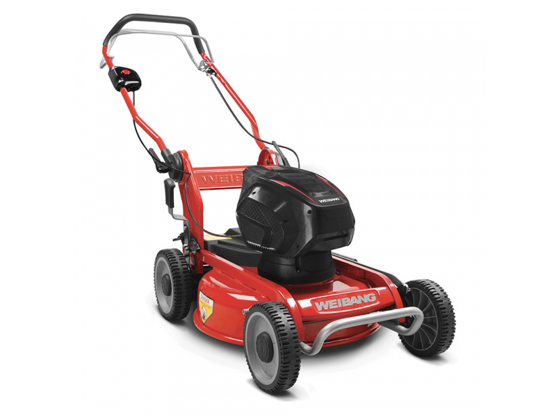 Weibang WB462SEM Self propelled Battery powered Electric Lawn Mower for Mulching 120 V 4Ah Battery