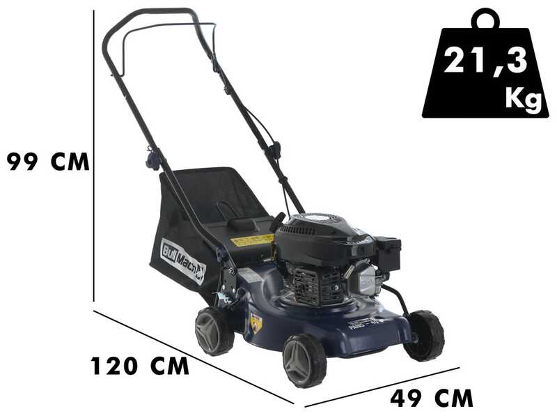 BullMach PARIS - 40 IP Hand-pushed Lawn Mower - 4 Hp Petrol Engine - 40 cm Cutting Width