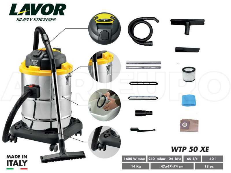 Lavor WTP 50 XE - Wet and Dry Vacuum Cleaner - with 50 L drum, 1600 W
