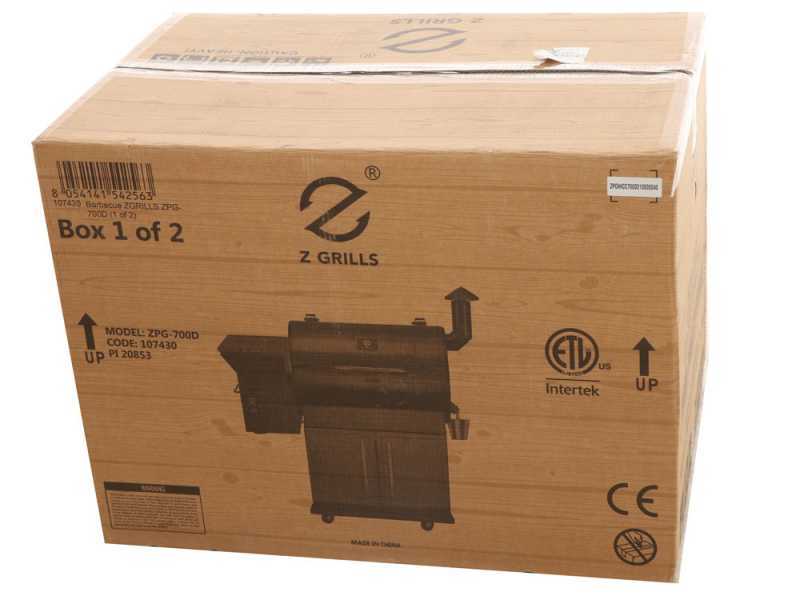ZGRILLS ZPG-700D Wood Pellet Grill - Stainless Steel Grid - 66x49 cm Cooking Surface
