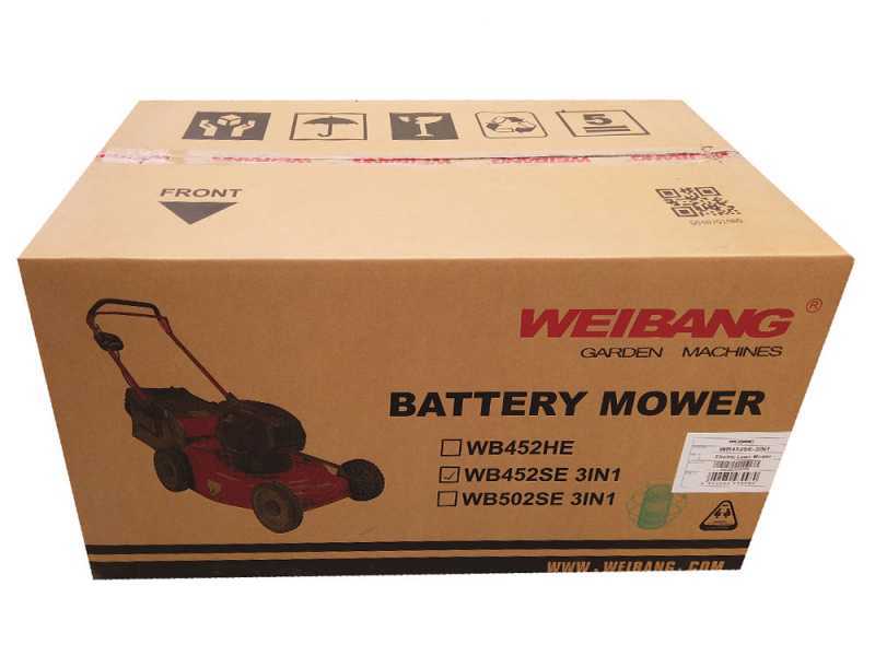 WEIBANG WB452SE3 Self-propelled Battery-powered Lawn Mower - 120 V/4Ah Motor - 4 in 1