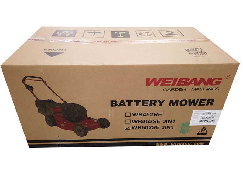 WEIBANG WB502SE3 Self-propelled Battery-powered Lawn Mower - 120 V/4Ah Motor - 4 in 1
