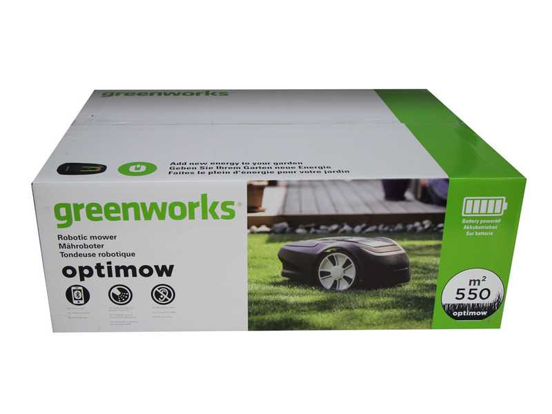 Greenworks OPTIMOW 5 Robot Lawn Mower - Lawn Mower with Perimeter Wire