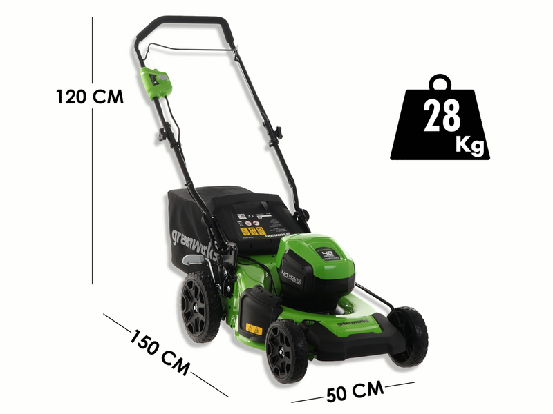 Greenworks GD40LM46HPK4 Battery-powered Electric Lawn Mower - 40 V 4Ah