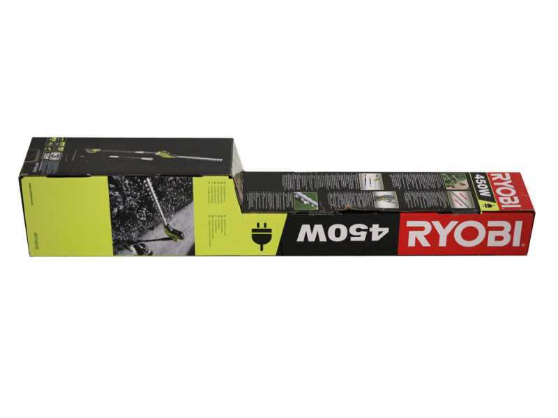 RYOBI 450W RPT4545E electric hedge trimmer on telescopic extension pole - 45cm blade - 20mm cut