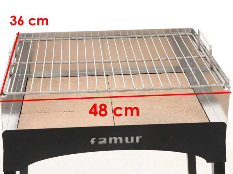 Famur BK6 Life Camping Charcoal Barbecue - 48x36 cm Chrome-plated Grid