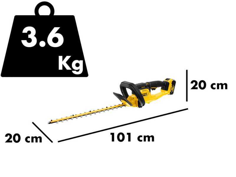 DEWALT DCMHT563P1-QW Battery-powered Electric Hedge Trimmer - 55 cm Blade - 18 V 5Ah Battery