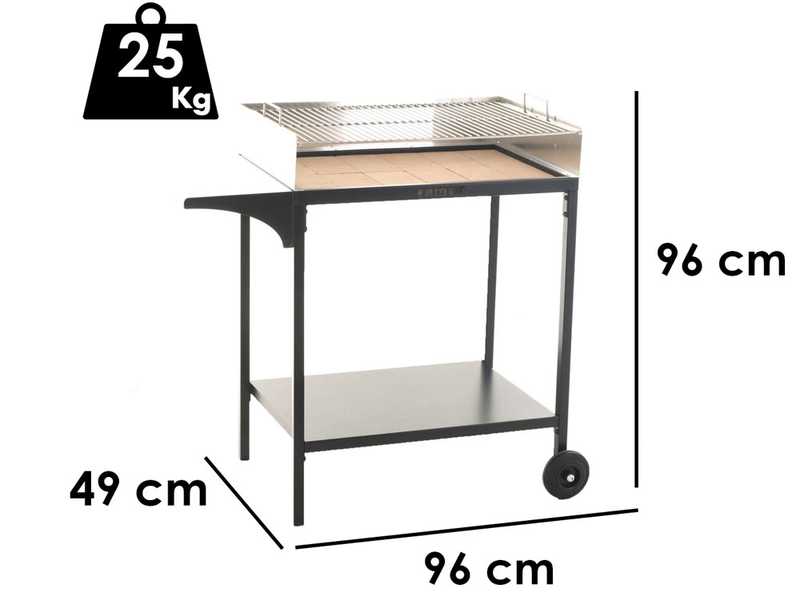 BK7 Prime Charcoal Barbecue - 70x47 cm Stainless Steel Grid