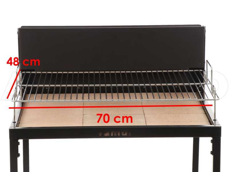 Famur BK7 Light 2-in-1 Charcoal and Wood-fired Barbecue - 70x48 cm Chrome-plated Grid