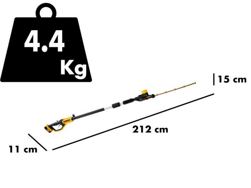 DEWALT DCMPH566P1-QW Electric Hedge Trimmer on Adjustable Telescopic Pole - 18 V 5Ah Battery