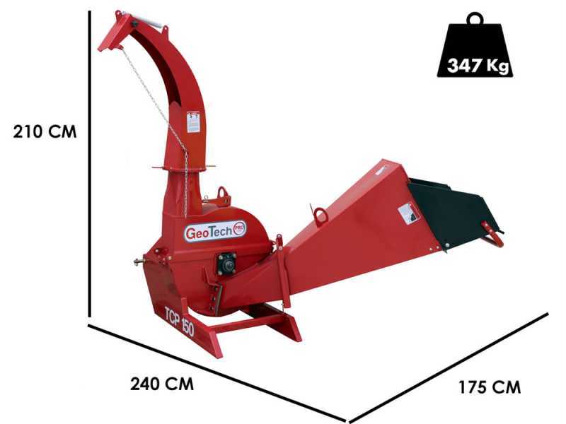 GeoTech Pro TCP 150 - Tractor-mounted garden shredder - Cutting diameter 150 mm