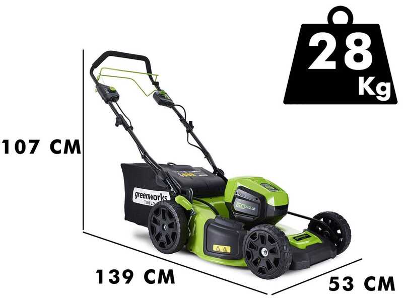 Greenworks GD60LM46SP Self-propelled Battery-powered Lawn Mower - 60V/4Ah - 4in1 - BATTERY AND BATTERY CHARGER NOT INCLUDED