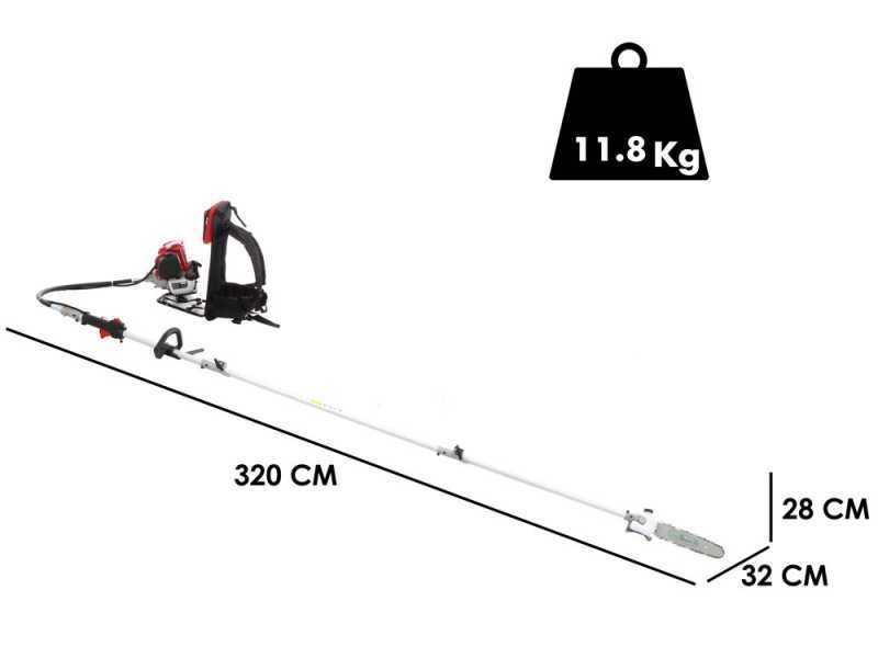 GeoTech GT-4 36 BP Backpack 4-Stroke Pruner on Extension Pole - 36 cc