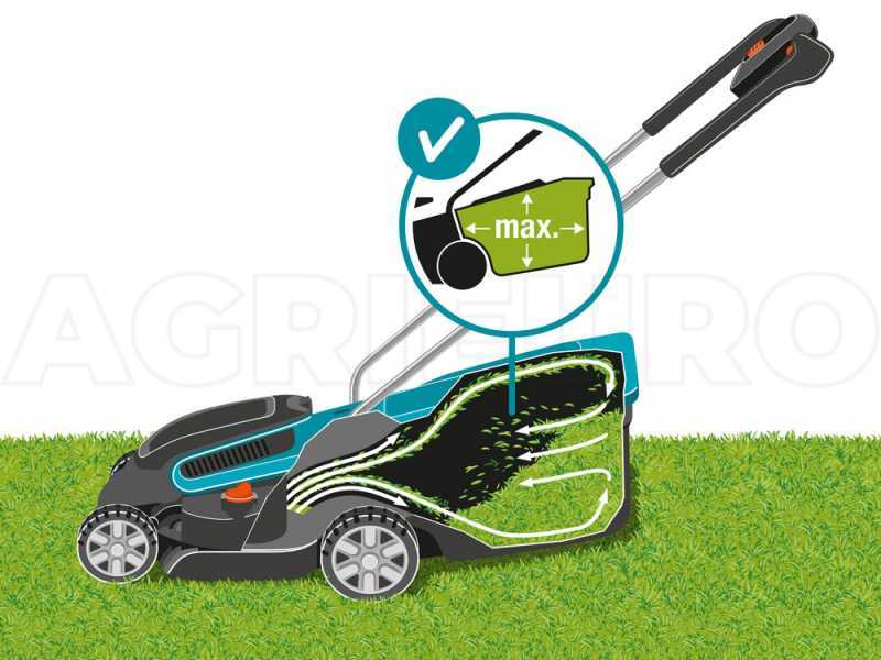 Gardena PowerMax 32/36V P4A Battery-powered Electric Lawn Mower - 32 cm Cutting Width - BATTERY AND BATTERY CHARGER NOT INCLUDED