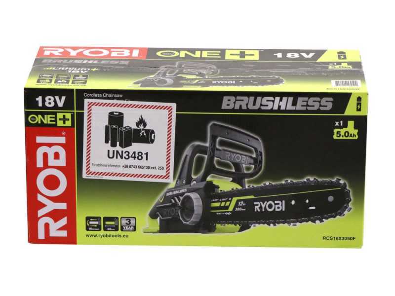 Ryobi RCS18X30-50F - 18V 5Ah Battery-powered Electric Chainsaw - 30 cm Blade
