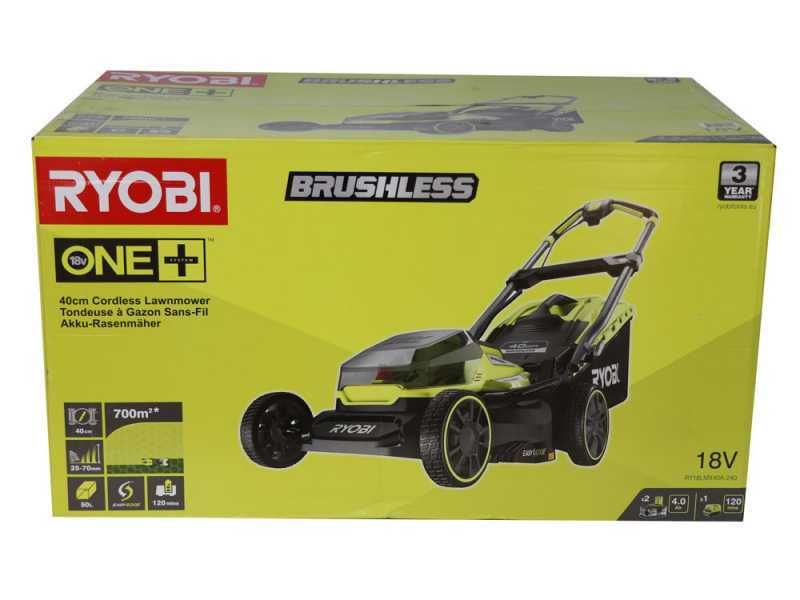 RYOBI - Tondeuse 18 Volts ONE+ Brushless 40 cm - 2 batteries 4,0Ah -  RY18LMX40A-240