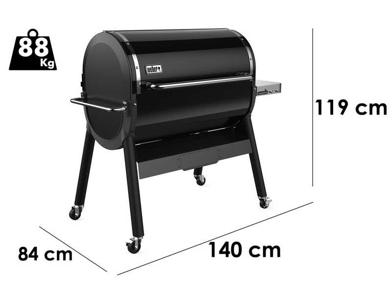 Weber Smoke Fire EX6 GBS Wood Pellet Grill - 46x91 cm Grid Dimensions