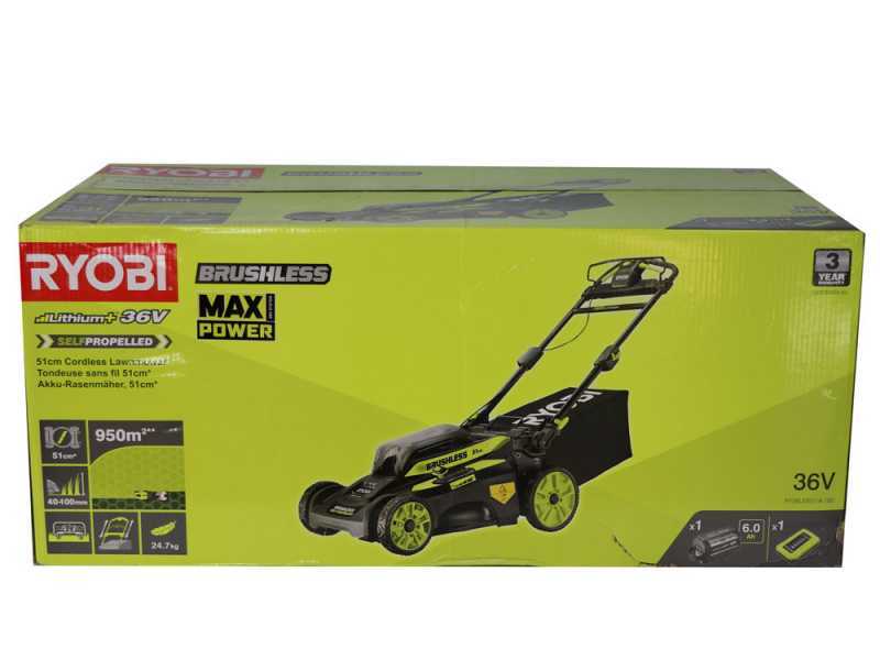 Ryobi RY36LMX51A-160 - Self-propelled battery lawnmower - MAX POWER 36V/6Ah - Cutting 51 cm