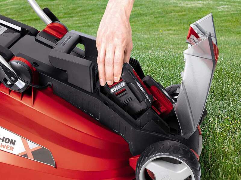 Einhell GE-CM 36/43 Li Battery-powered Lawn Mower with Starter Kit Including Two 8V/4ah Batteries and Battery Charger
