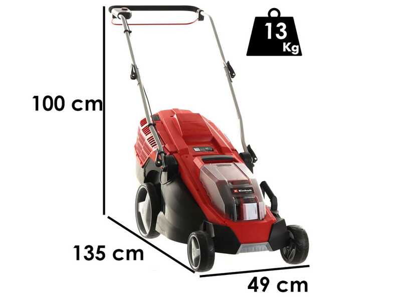 Einhell GE-CM 36/43 Li Battery-powered Lawn Mower with Starter Kit Including Two 8V/4ah Batteries and Battery Charger