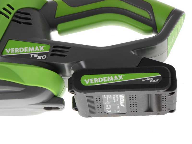 Verdemax TS20 Battery-powered Hedge Trimmer - 60 cm Blade - 20 V 2Ah Battery