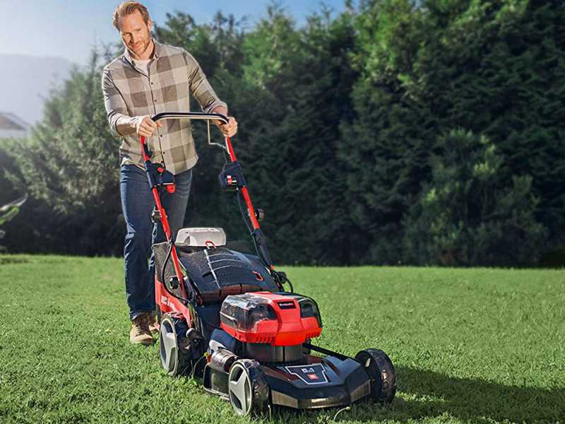 Einhell battery sales lawn mower review