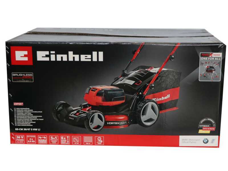 Einhell GE-CM 36/47 S HW Li Battery-powered Electric Lawn Mower - Kit - Self-propelled lawn mower 47 cm - 4 X 4Ah