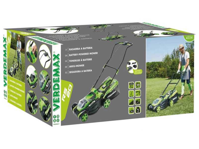 Verdemax RS20 Battery-powered Lawn Mower - 2 20 V/2.5Ah Batteries - 38 cm Cutting Width