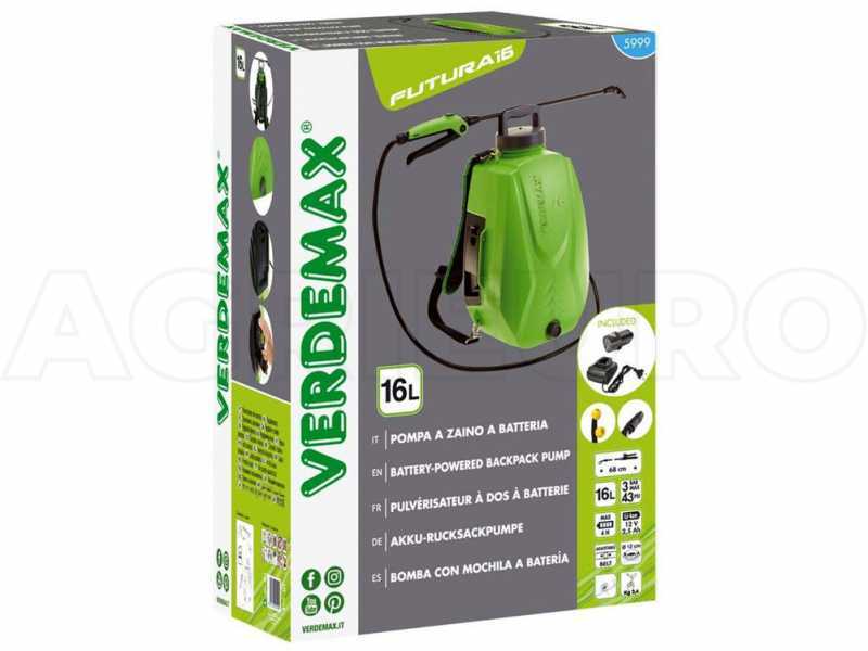 Verdemax FUTURA 16L - Battery-powered Shoulder Sprayer Pump - 12 V - 2.5 Ah